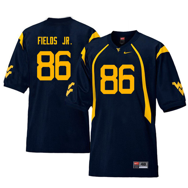 NCAA Men's Randy Fields Jr. West Virginia Mountaineers Navy #86 Nike Stitched Football College Throwback Authentic Jersey ZP23L37ZQ